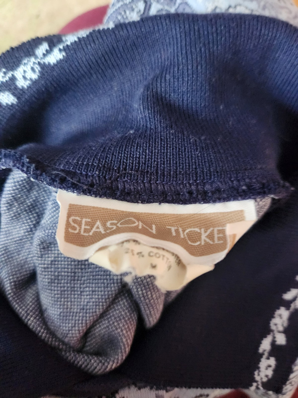 90s Blue Paisley Collared Sweatshirt