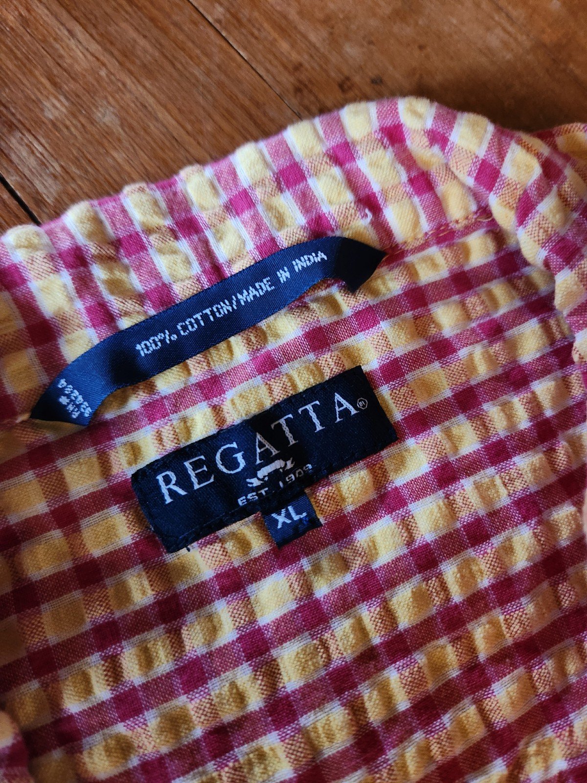 Pink and Yellow Cotton Plaid Sleeveless Shirt