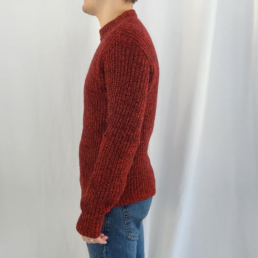 80s/90s Red and Black Wool Sweater