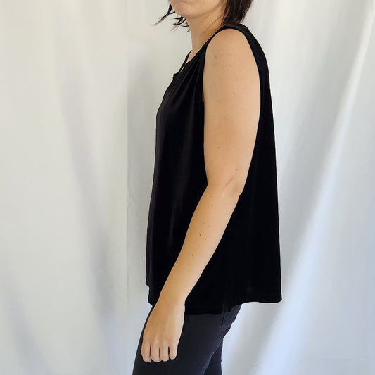 Black Velvet Sleeveless Blouse