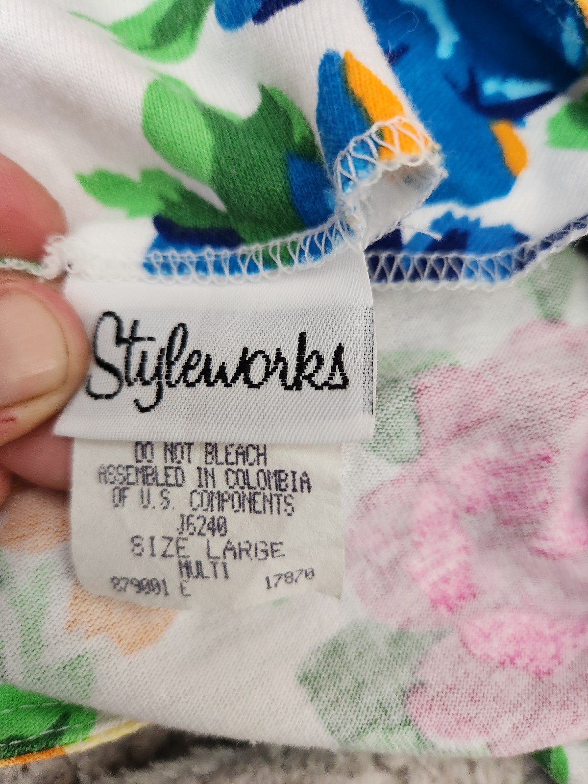 90s Bright Floral Tshirt Dress