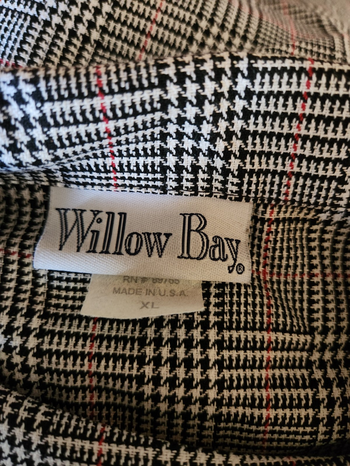 90s Black and White Plaid Blazer