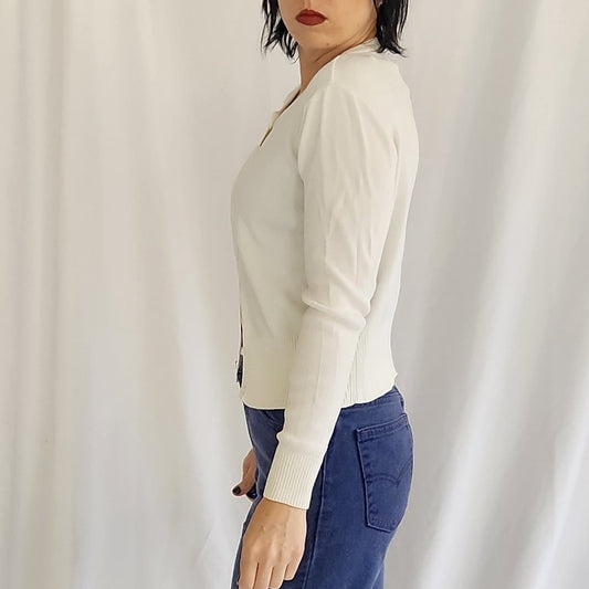90s White Cardigan