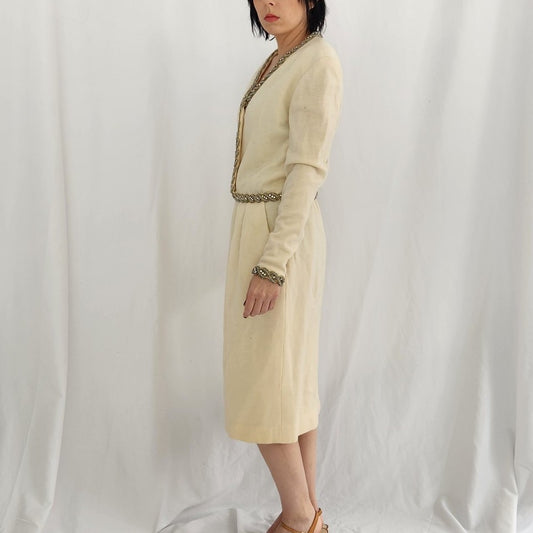 80s Does 60s(?) Worsted Wool Dress