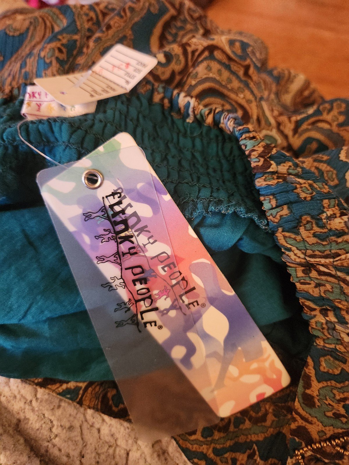 Y2K Deadstock Teal Boho Skirt