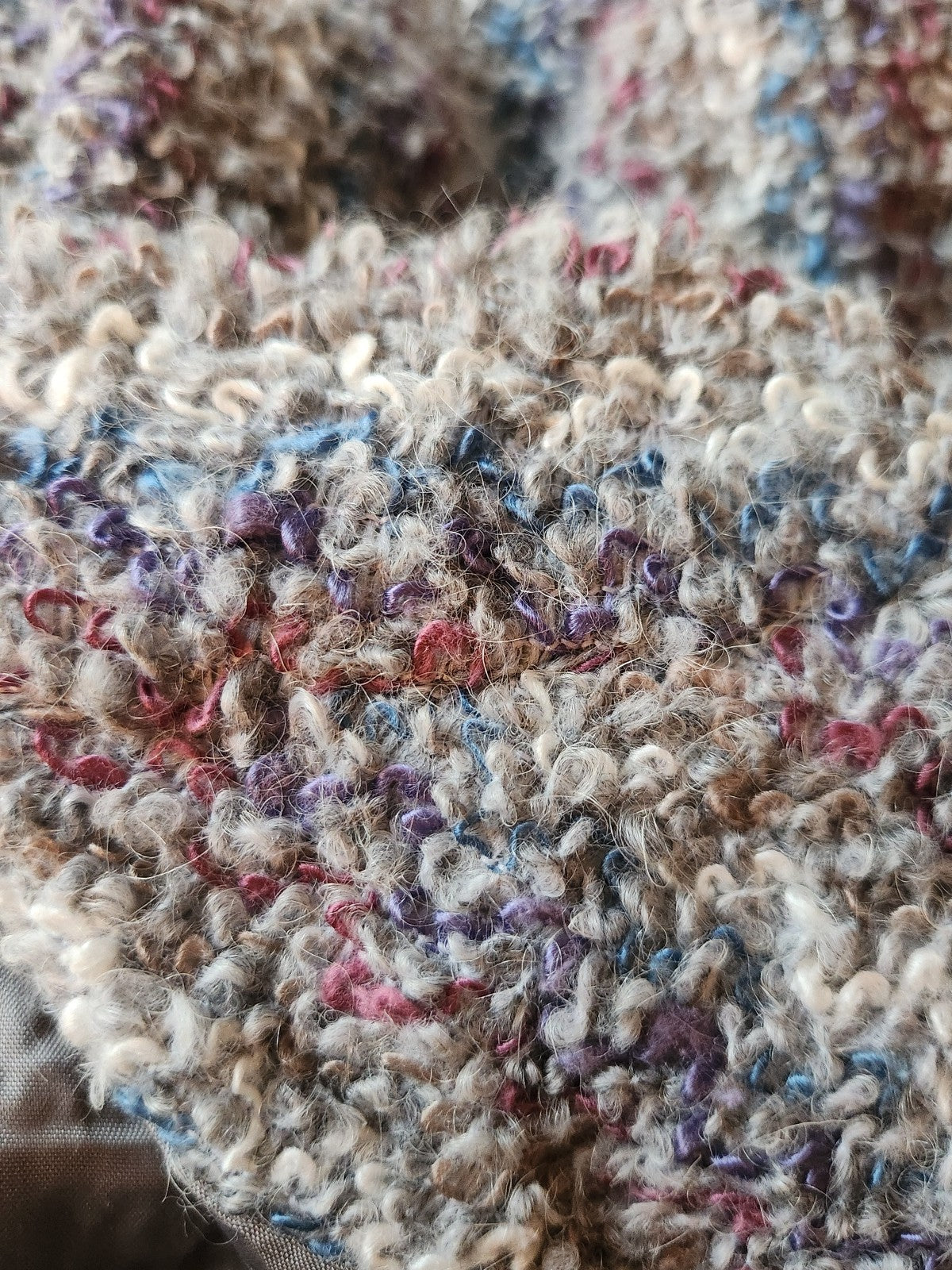 90s Gray, Purple, and Blue Boucle Jacket