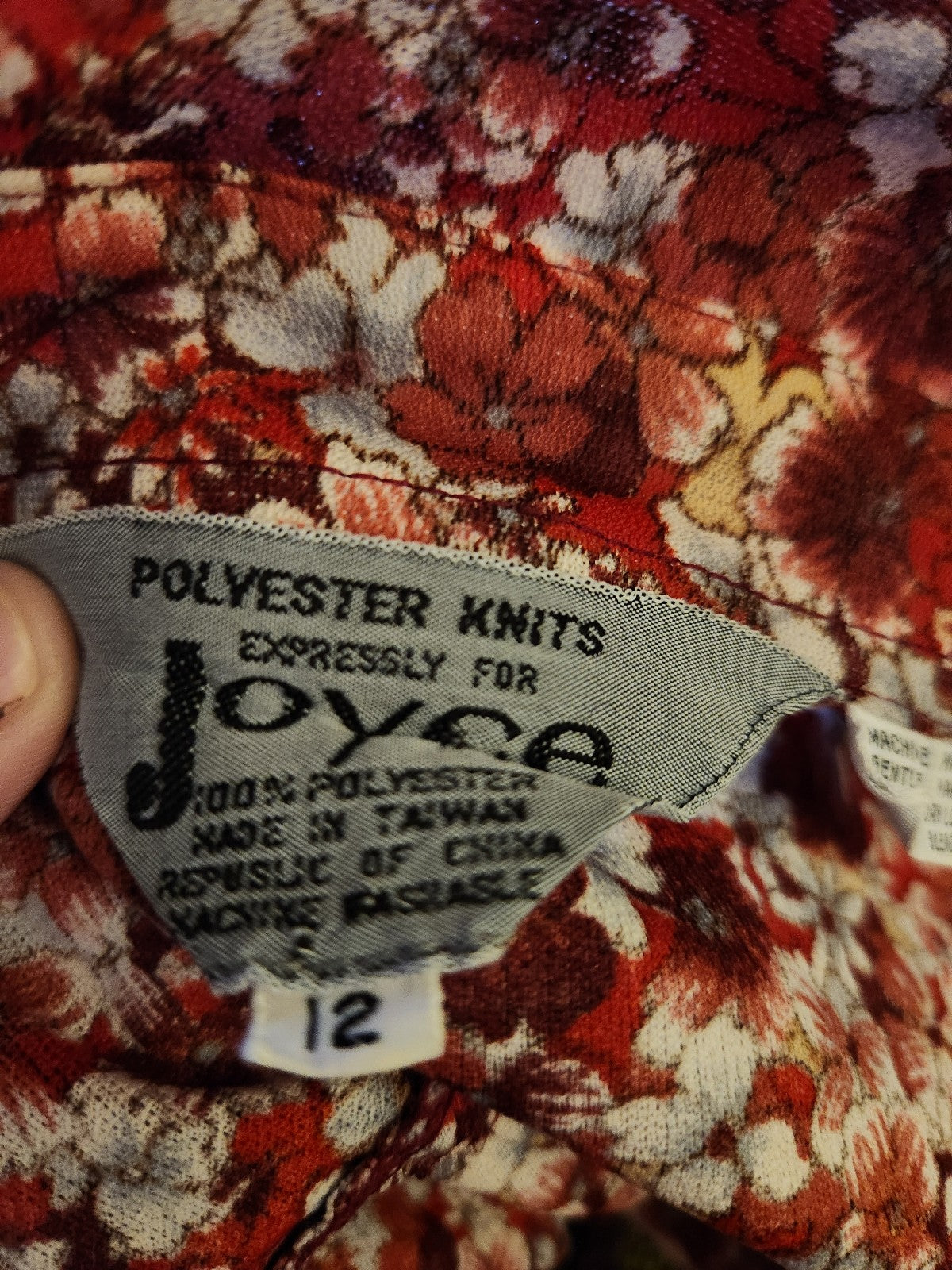 70s Red Floral Blouse