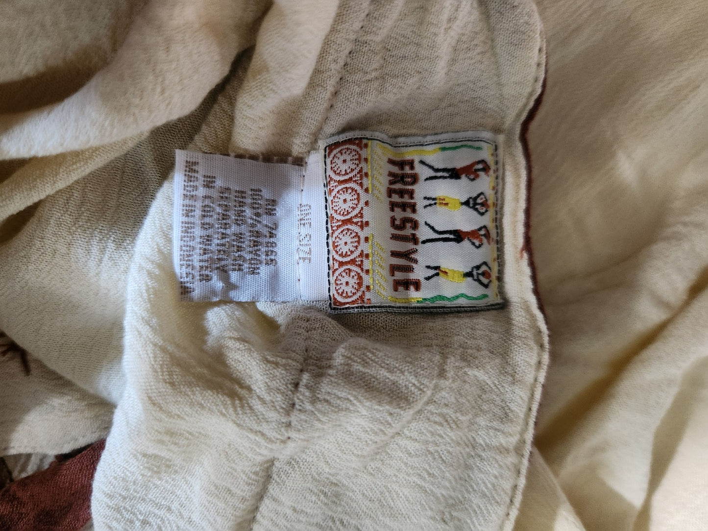 90s Tan Beaded Rayon Caftan