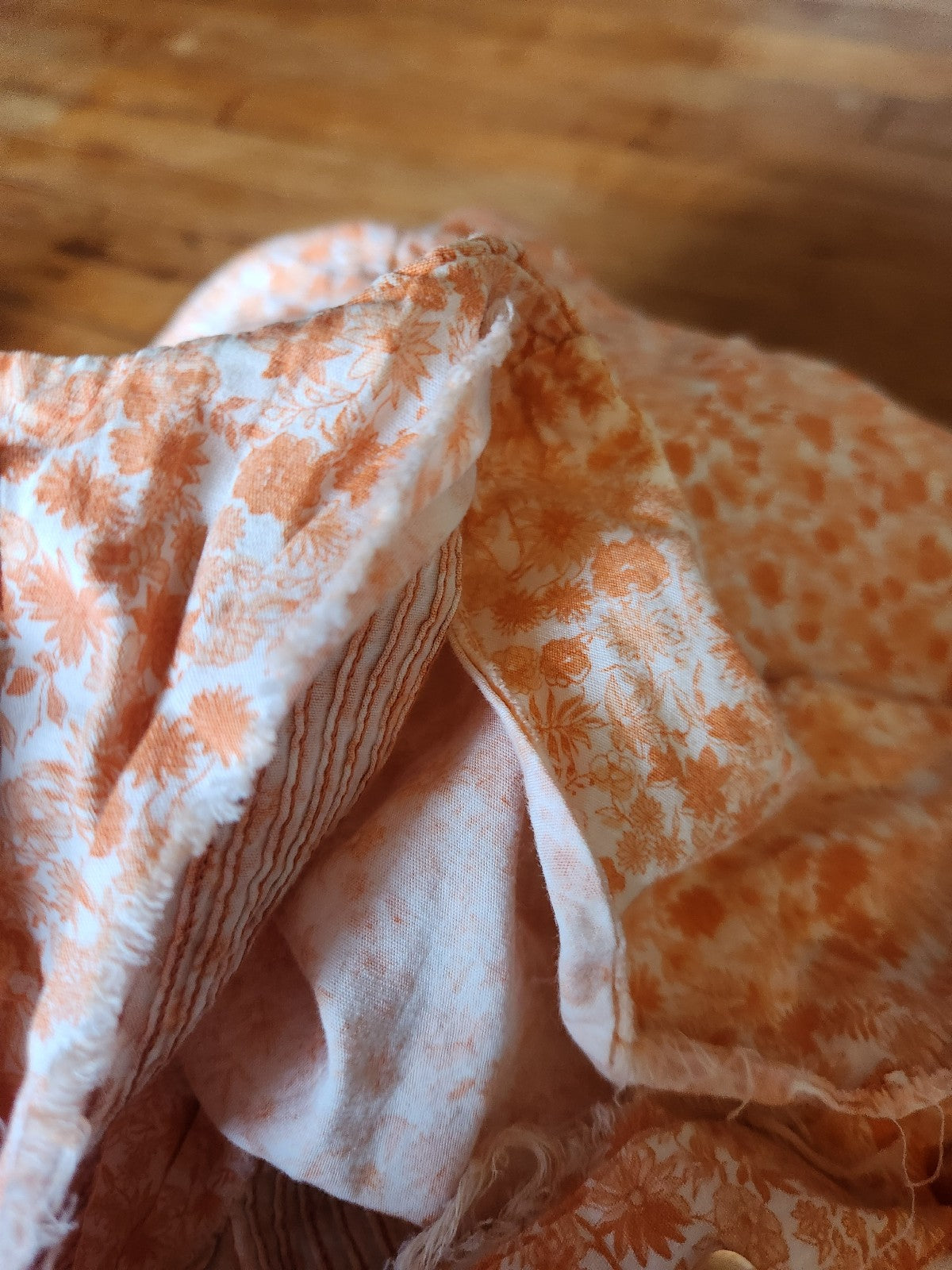 60s/70s Orange and White Floral Day Dress