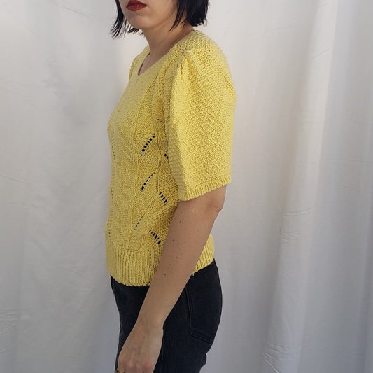 80s/90s Yellow Puff Sleeve Sweater