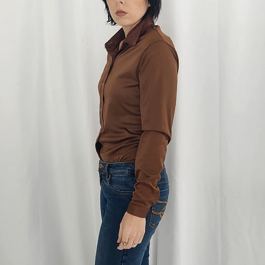 70s/80s Brown Button Down Shirt