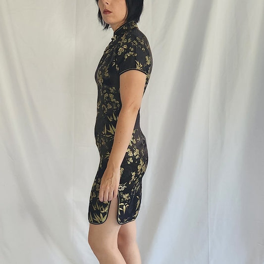 90s Black and Gold Cheongsam