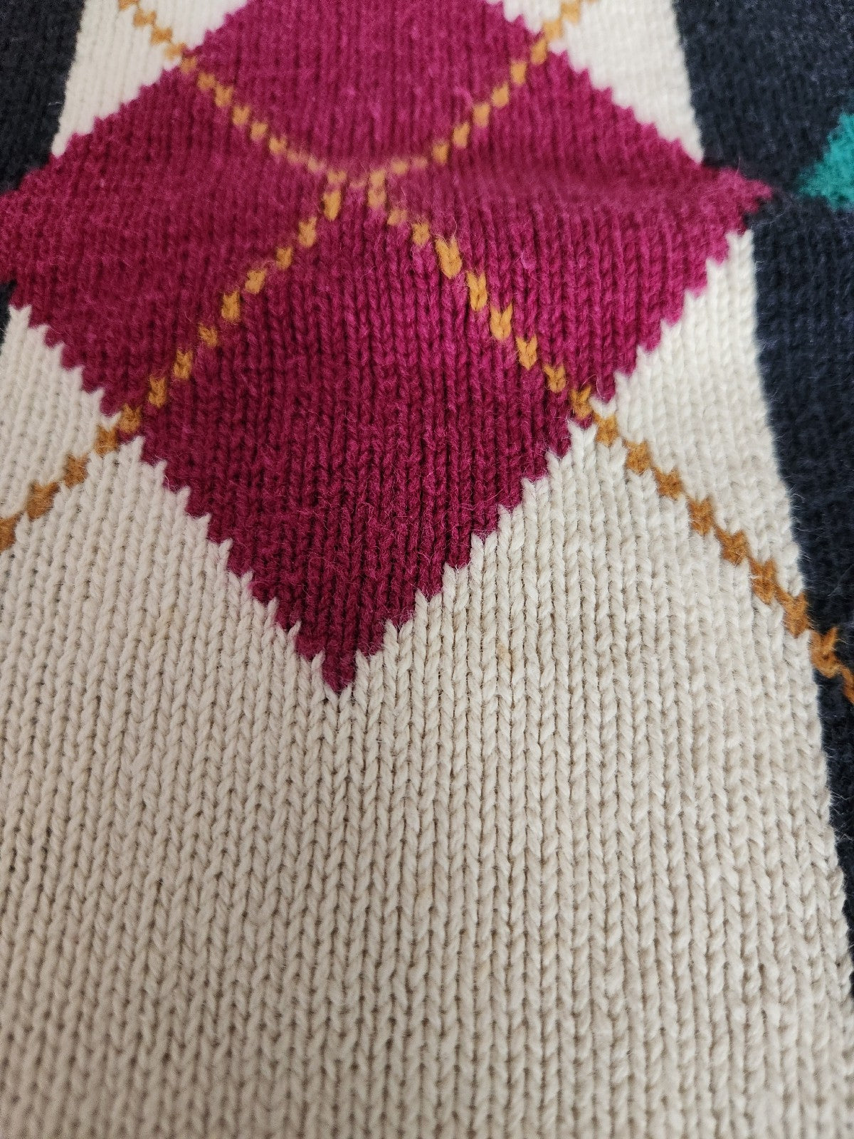 90s Argyle and Stripes Sweater