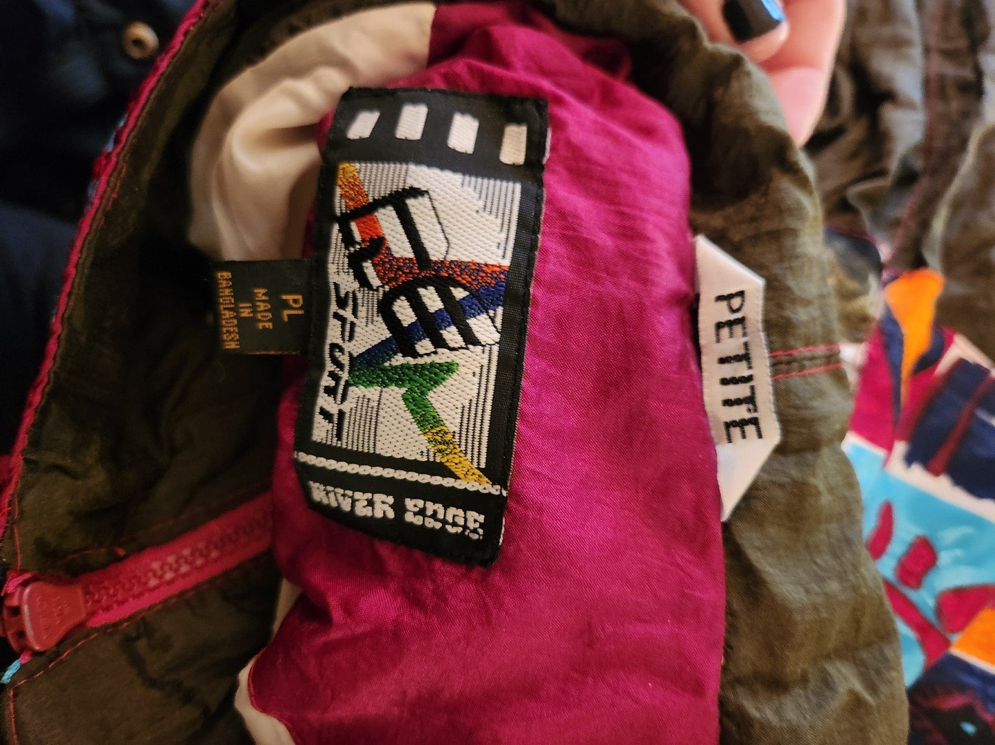 80s/90s Red, White, and Brown Windbreaker