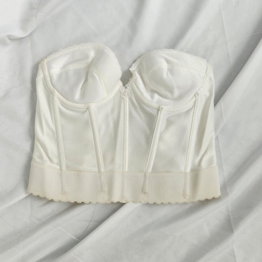 80s/90s White Backless, Strapless Bustier