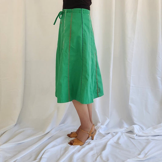 70s/80s Green Button Down Skirt