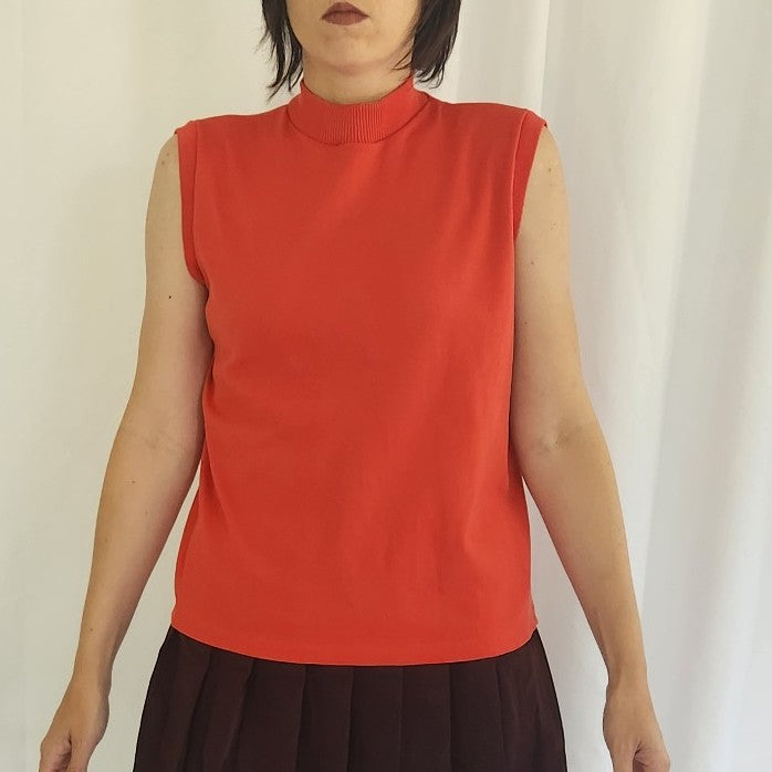 70s Orange Sleeveless Shirt