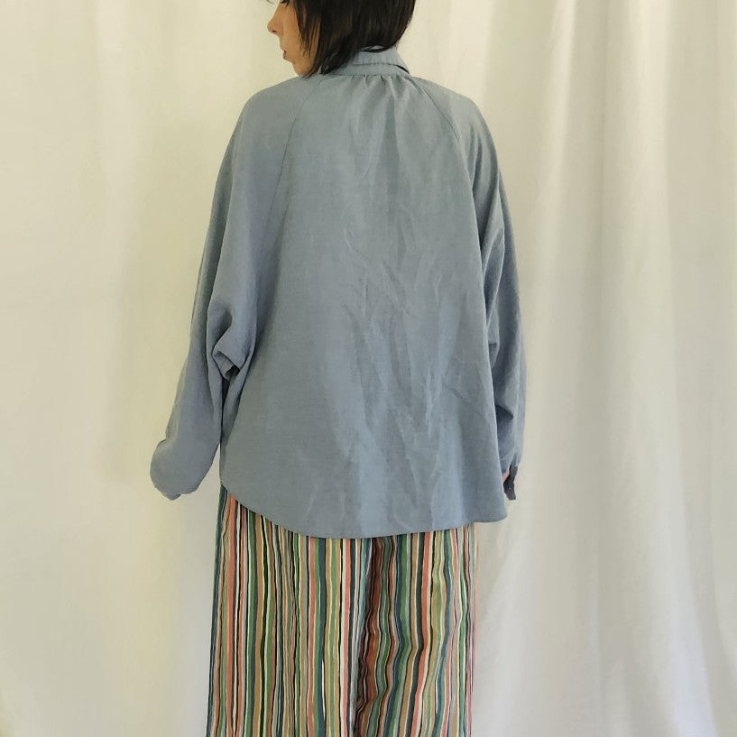 Vintage Blue Button Down Top
