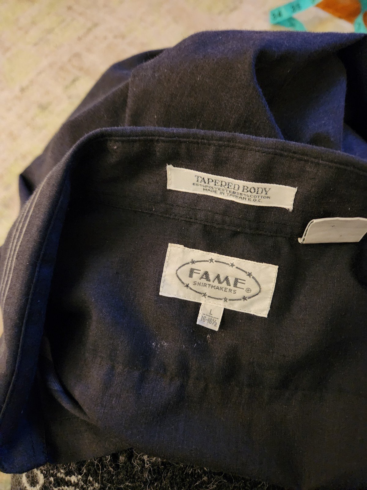 80s/90s Gray Striped Button Down