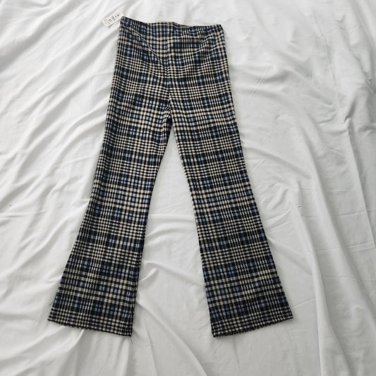 Y2K Deadstock Blue, Black, and Gray Plaid Pants