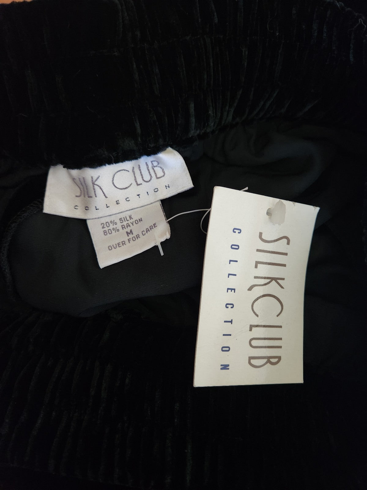 90s Deadstock Black Velvet Wide Leg Pants