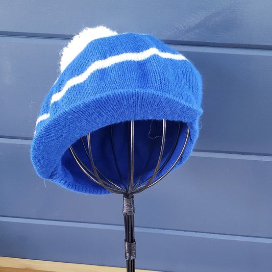 80s Blue and White Striped Hat