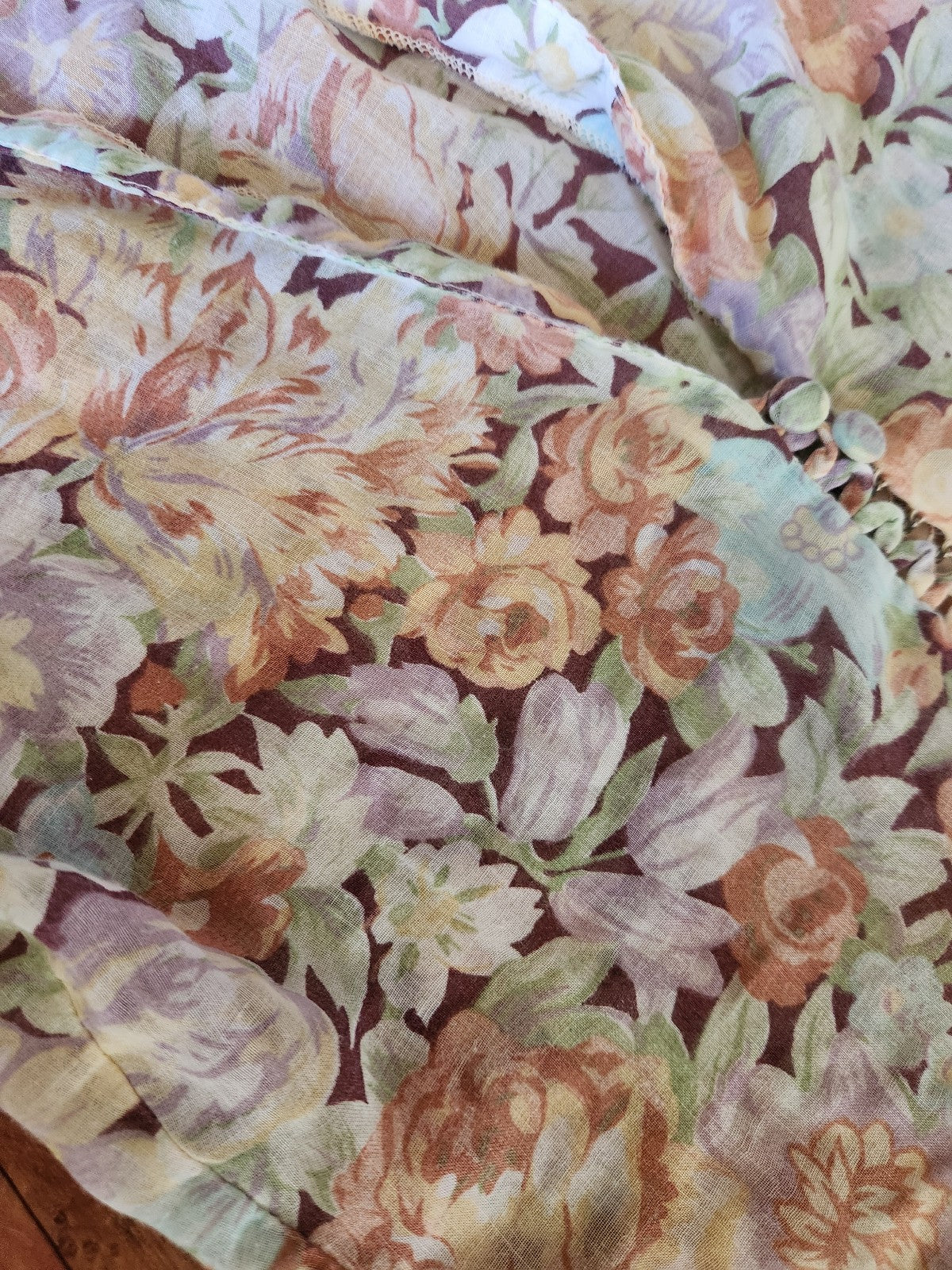 70s Sheer Floral Blouse