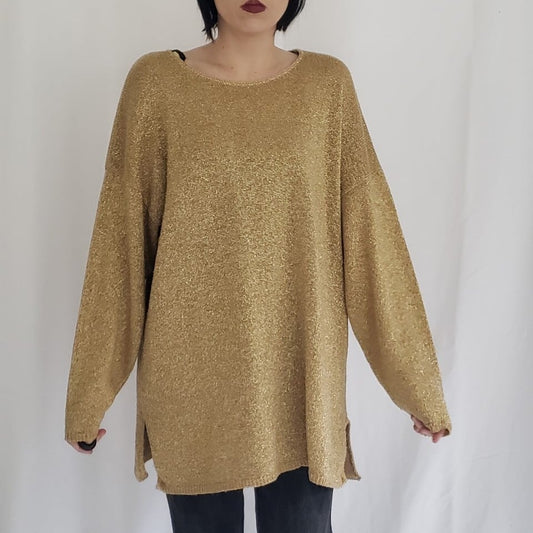 80s Gold Metallic Sweater