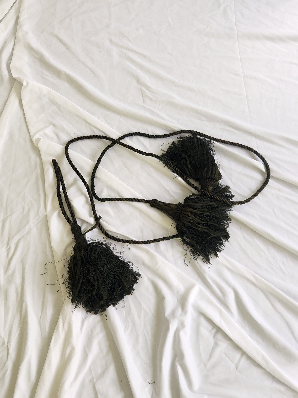Vintage Green Tassel Rope Belt