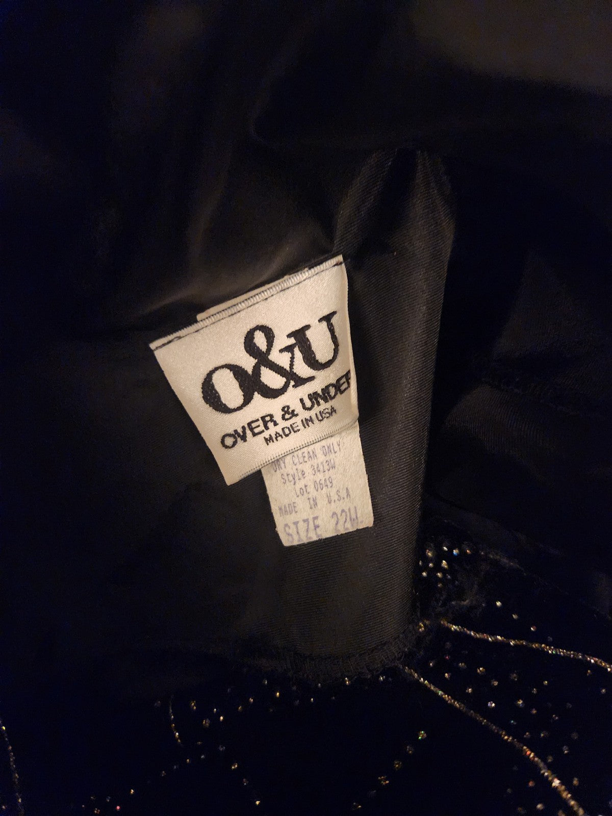 90s Black and Gold Glittery Blouse