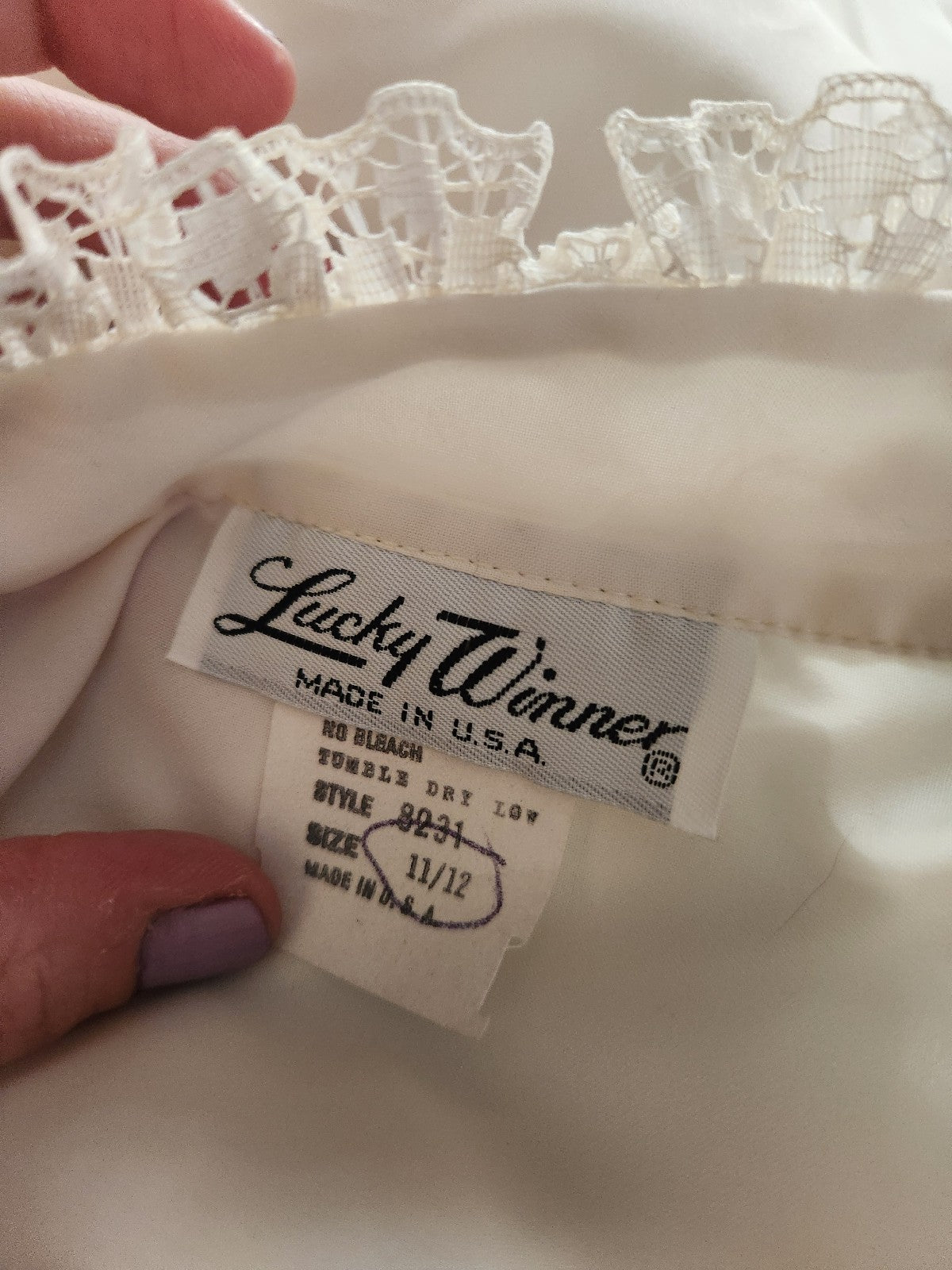 70s Ivory High Neck Lacy Blouse