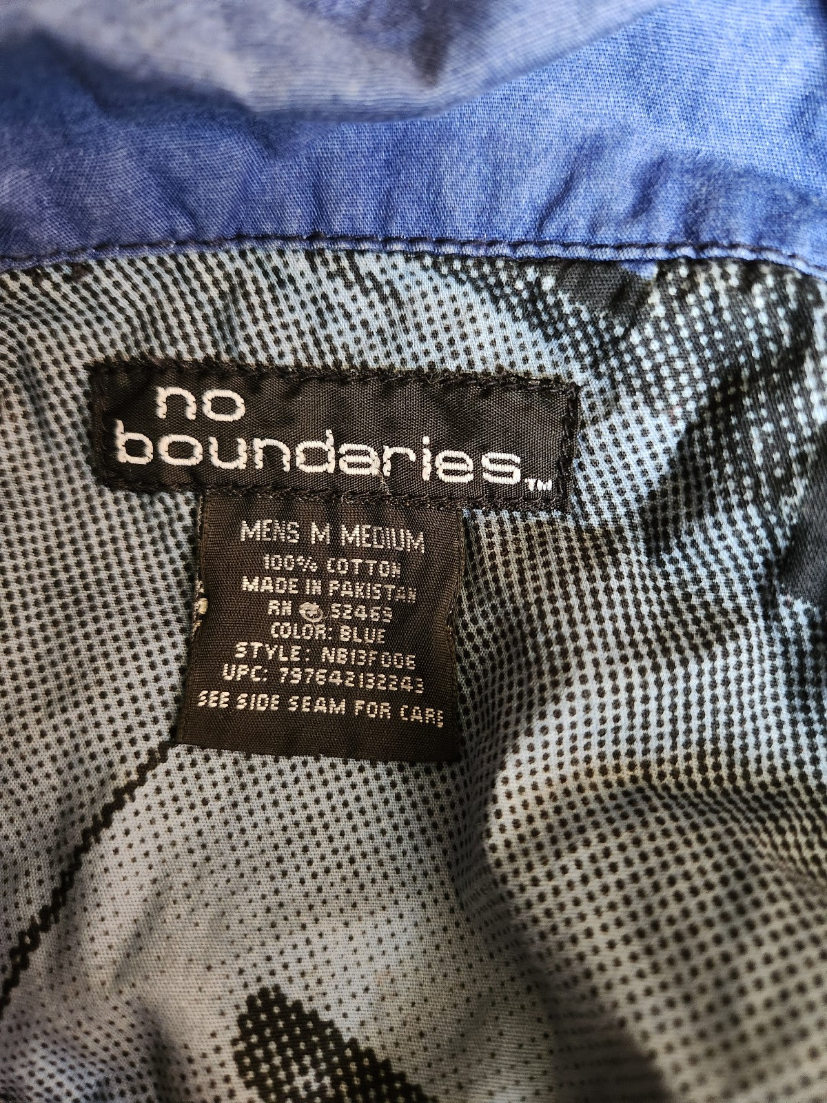 Y2K Black and Blue Car and Flames Button Down