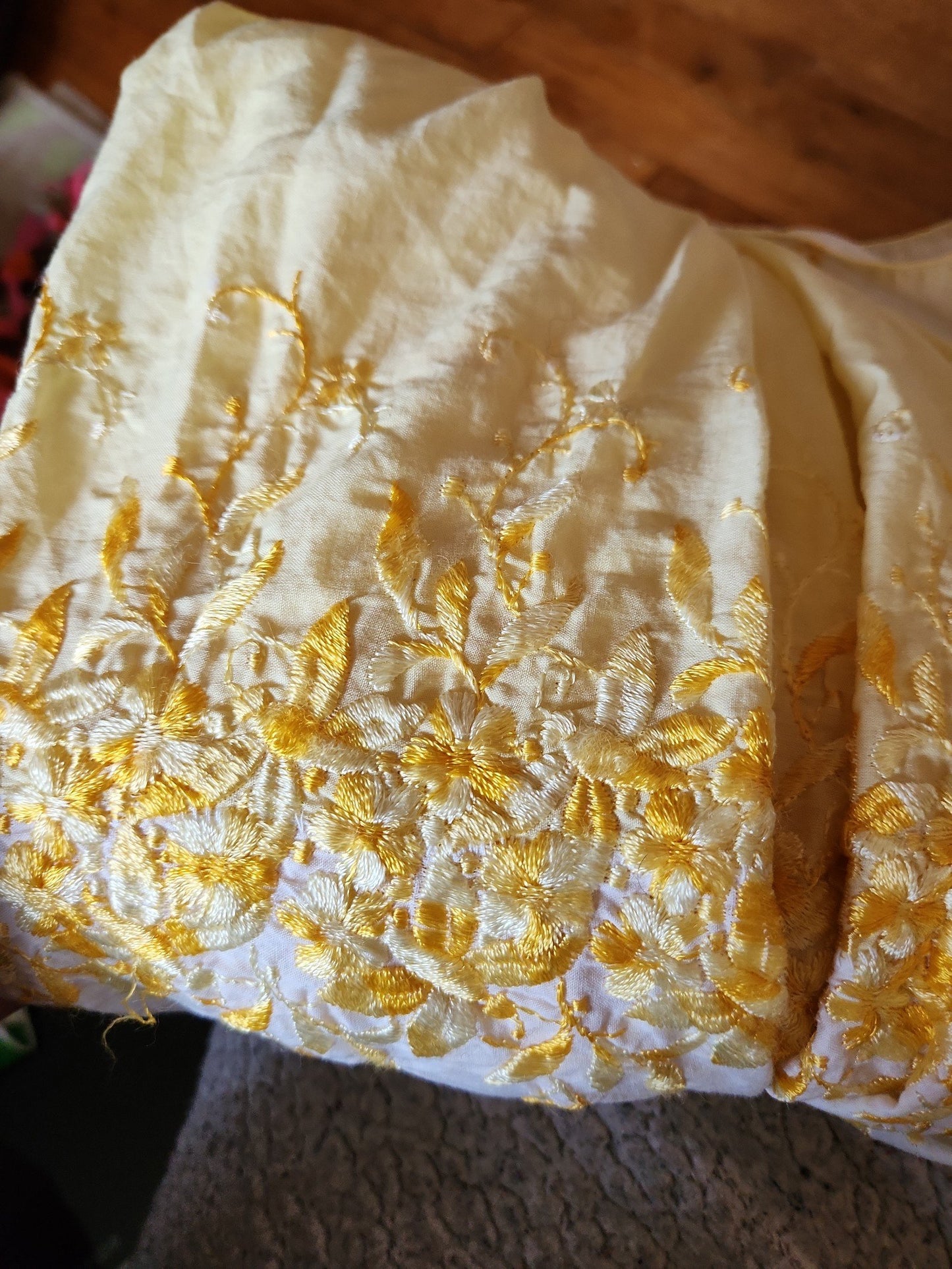 50s/60s White and Yellow Day Dress