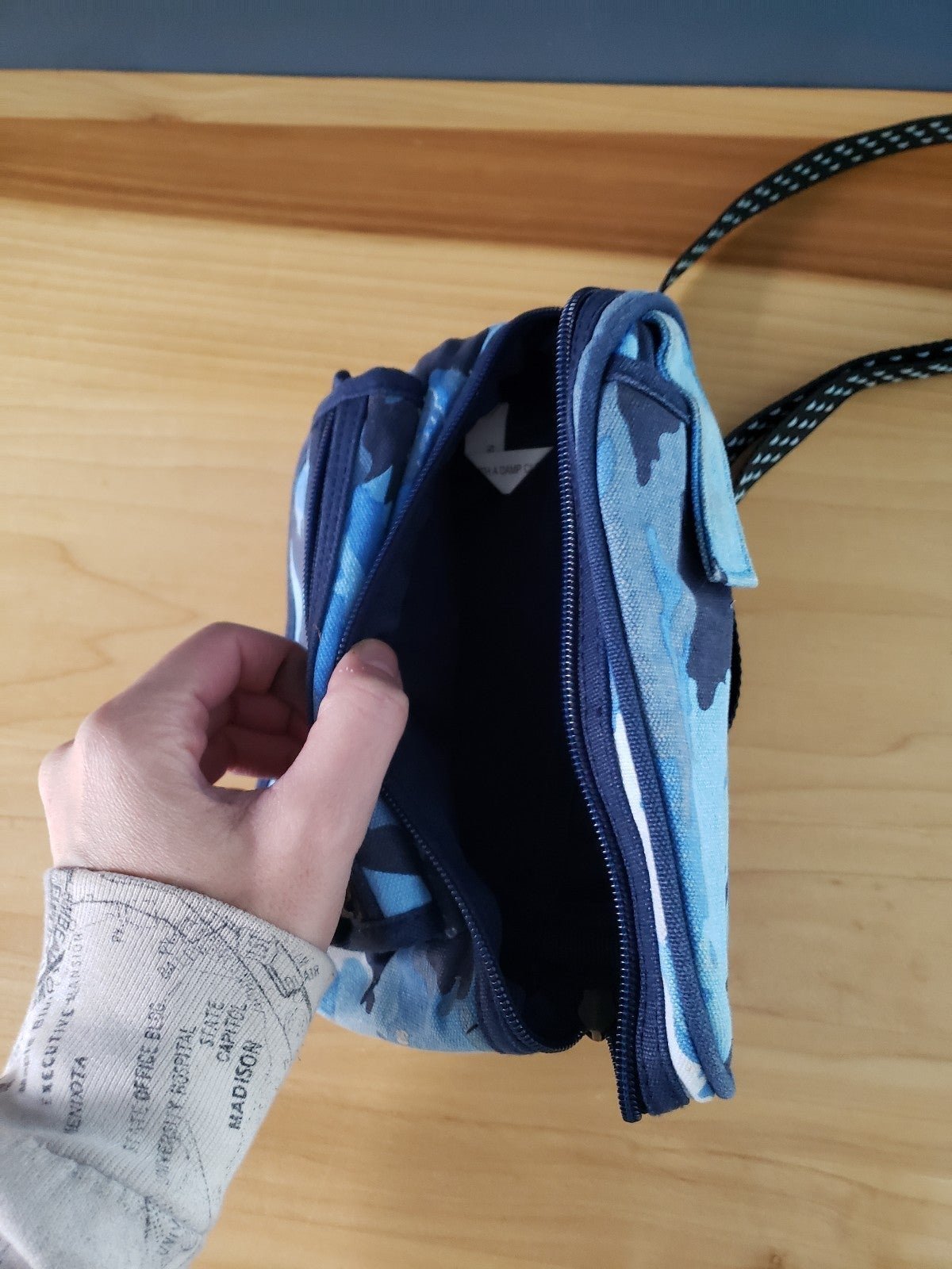 Y2K Blue Camo Shoulder Bag