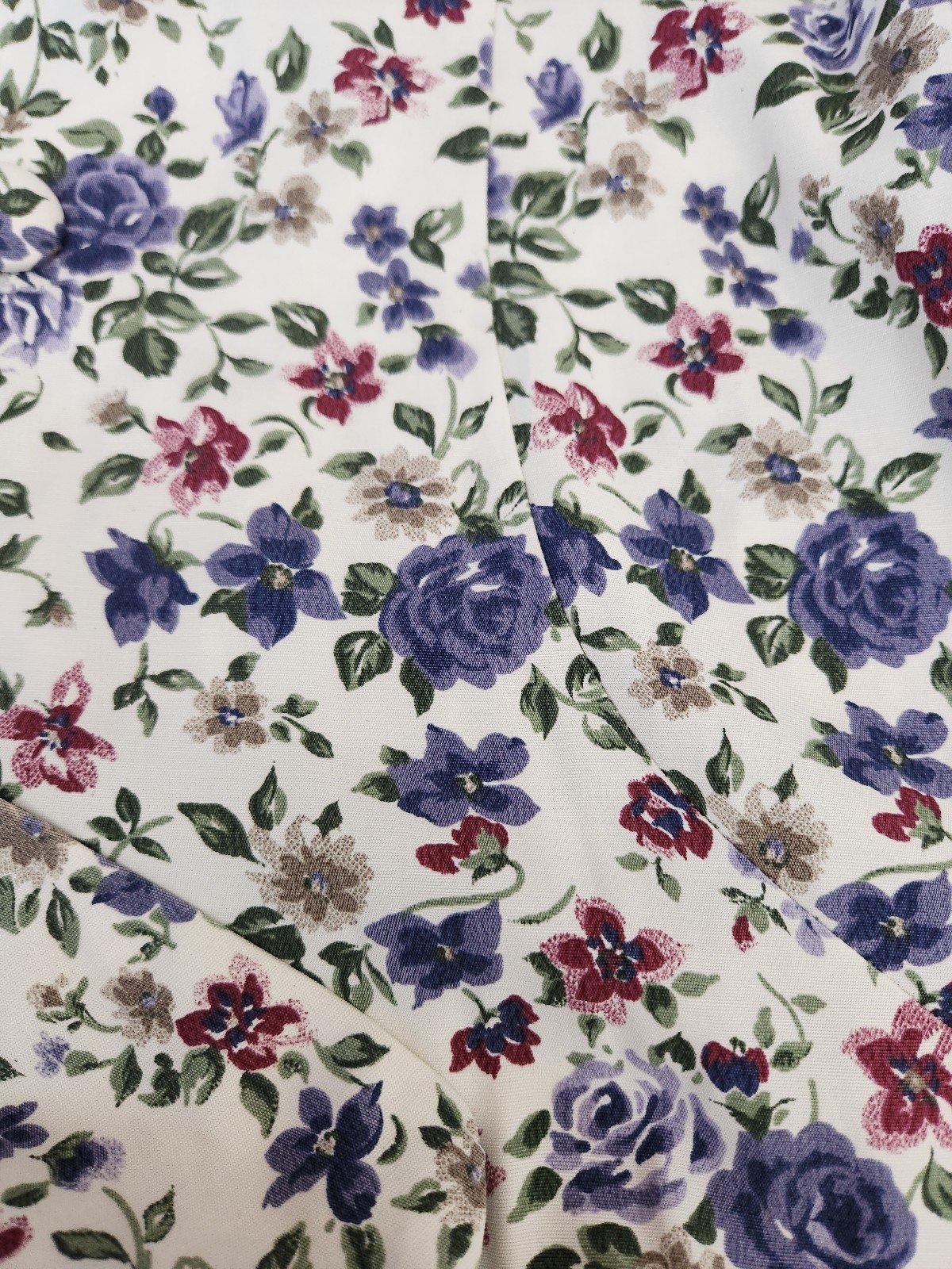 90s White and Purple Rose Print Romper