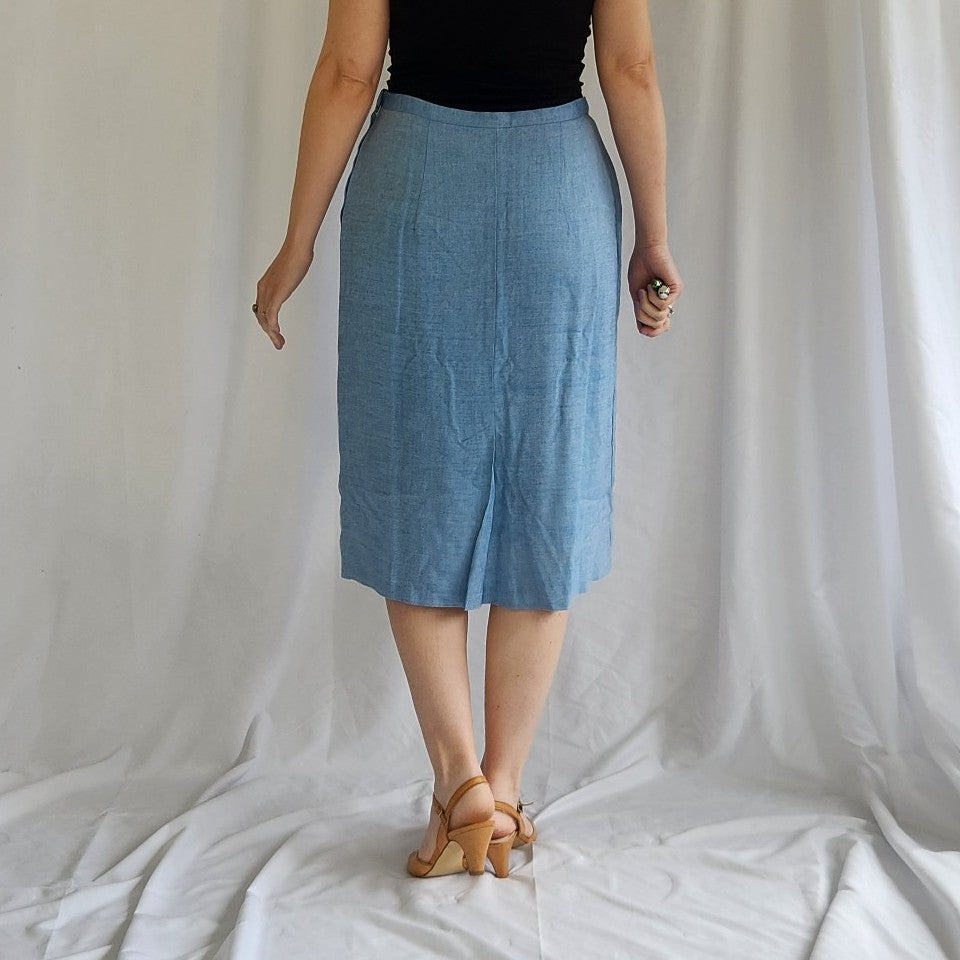 60s Blue pencil Skirt