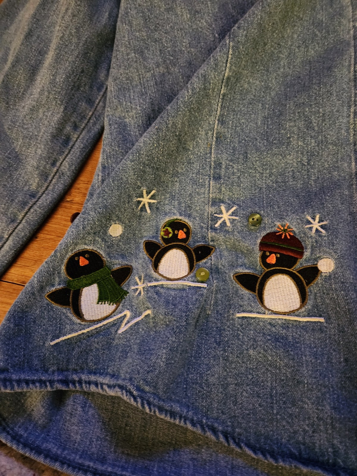 00s Denim Shirt with Penguins