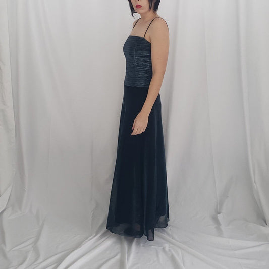 Y2K Iridescent Blue Prom Dress