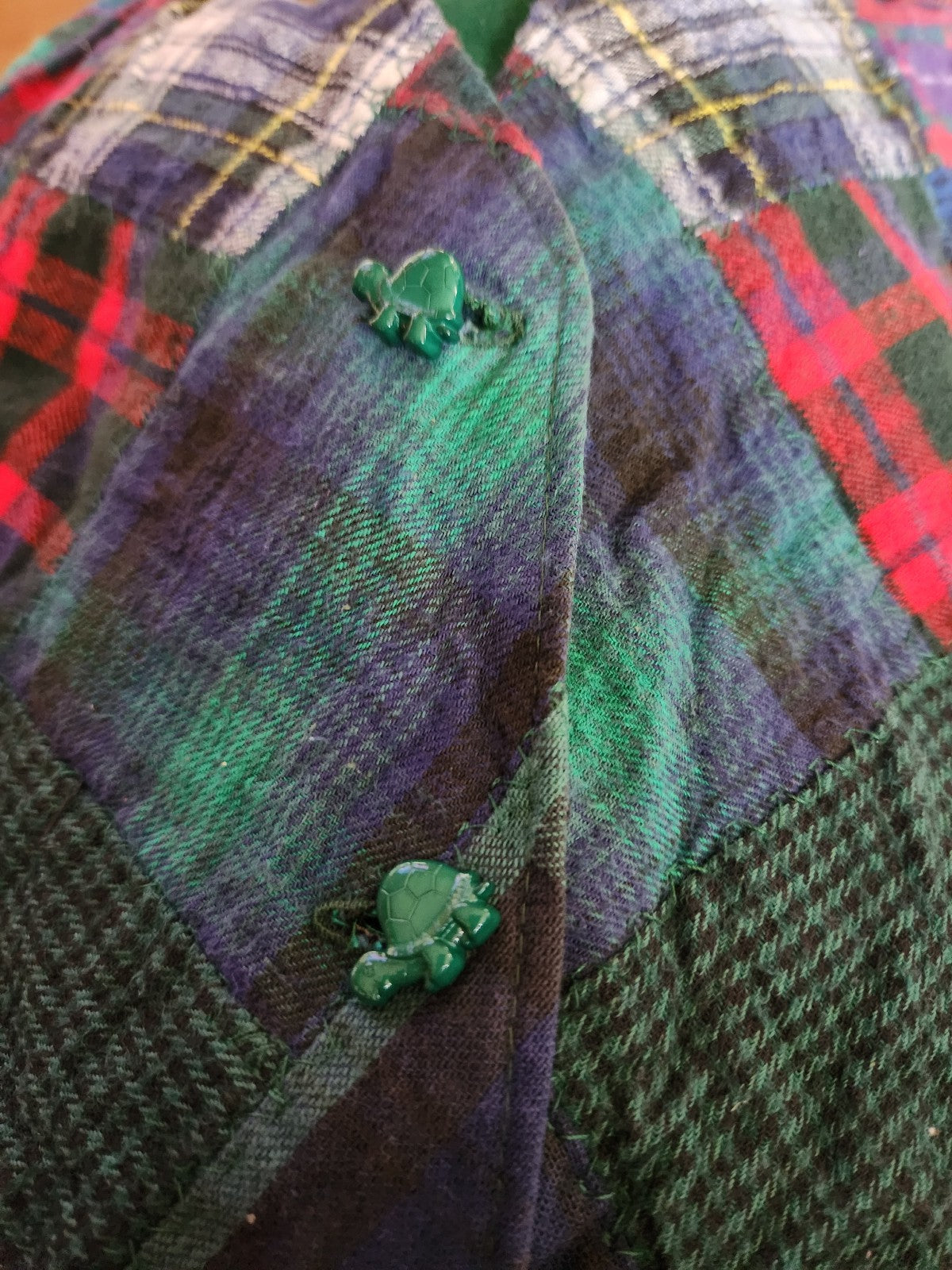 90s Green, Red, and Blue Plaid Vest