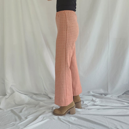 70s Orange and White Checked Pants