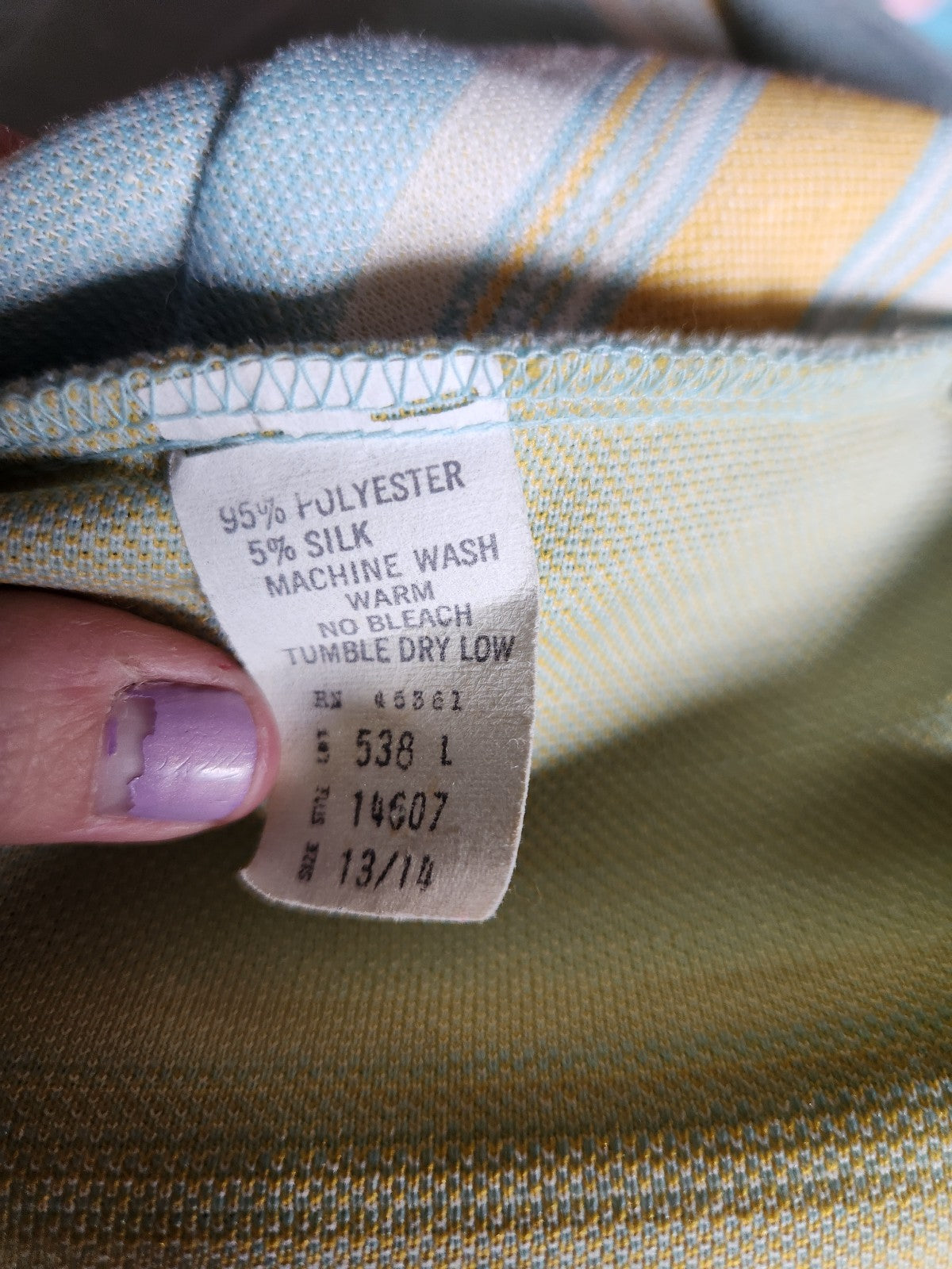 70s Blue and Yellow Striped Cardigan