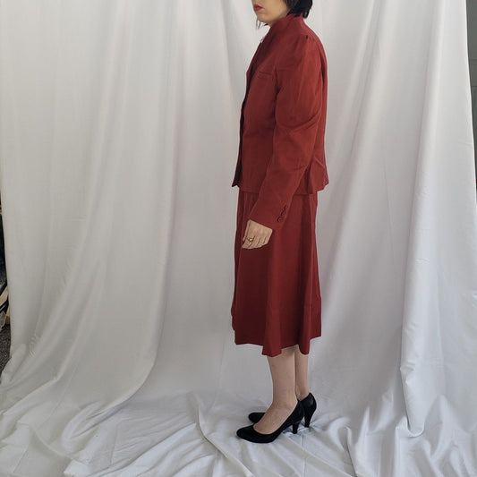 70s/80s Deadstock Rust Colored Skirt Suit