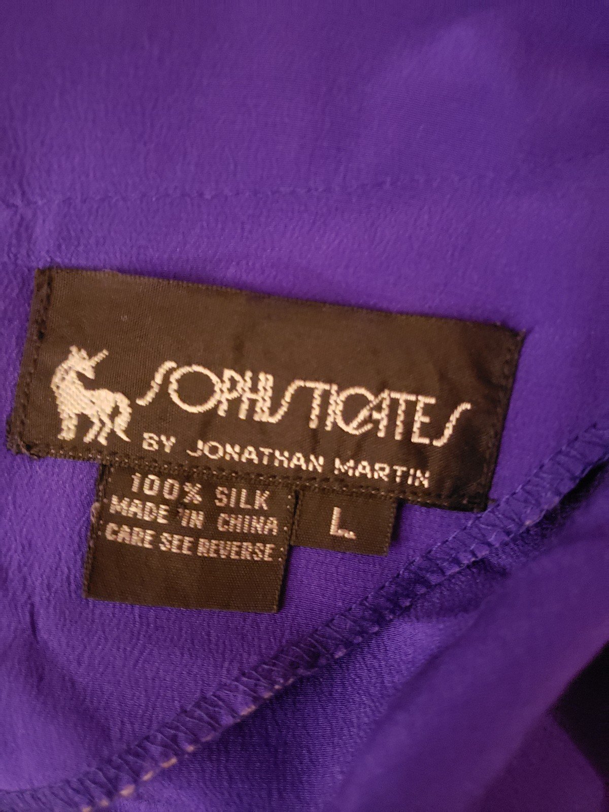 80s Purple Silk Button Down Blouse