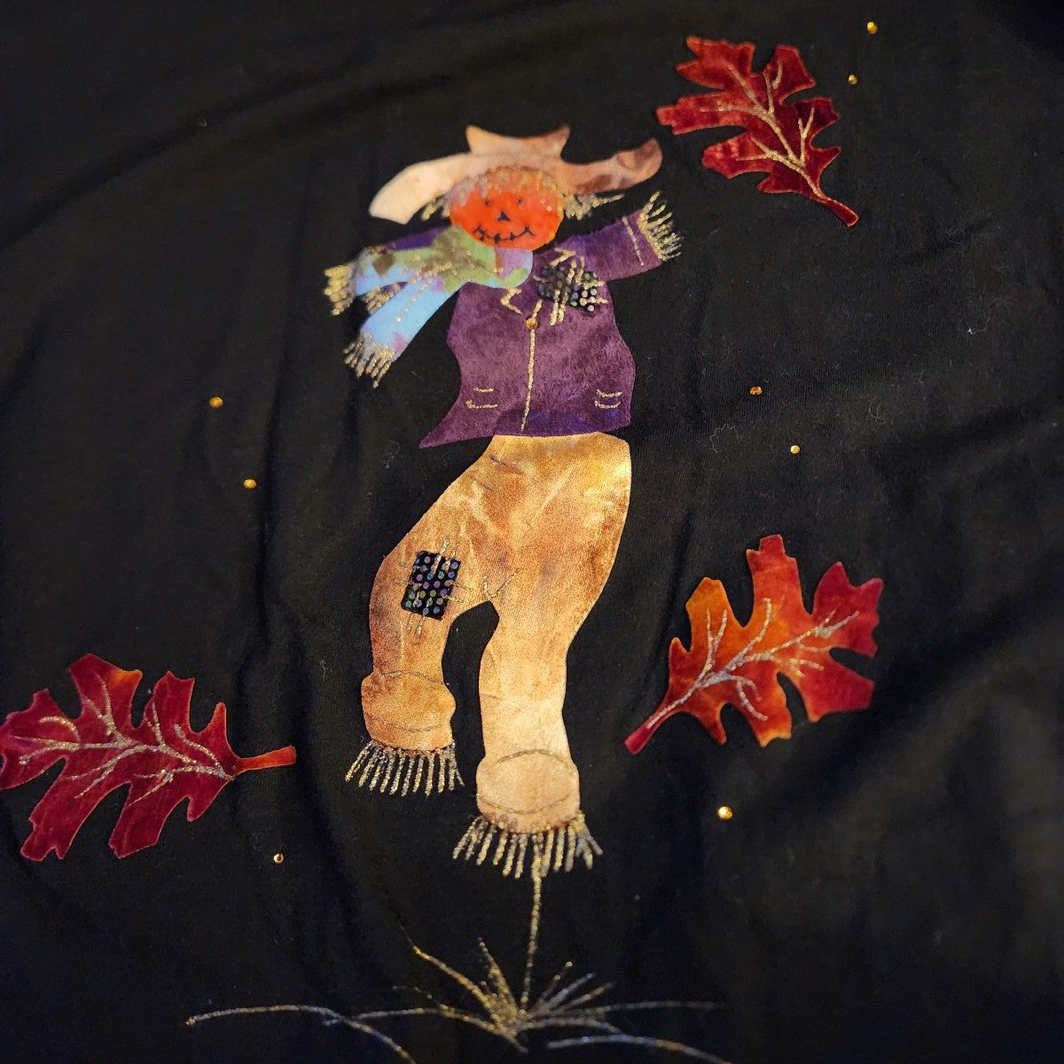 90s Black Scarecrow Fall Midi Dress