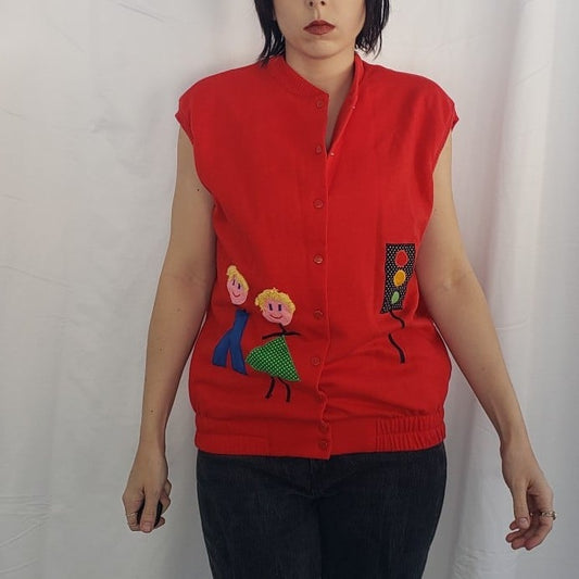 80s/90s School Bus Sweater Vest