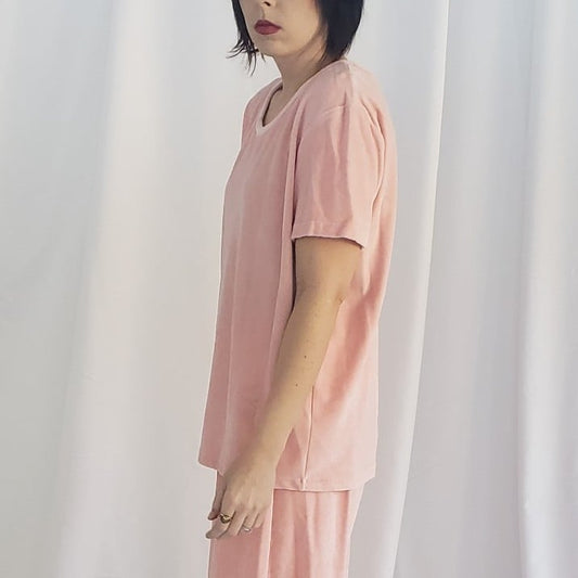 90s Deadstock Pink Terrycloth Tee