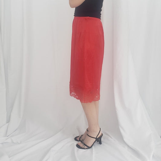 90s Red Slip Skirt