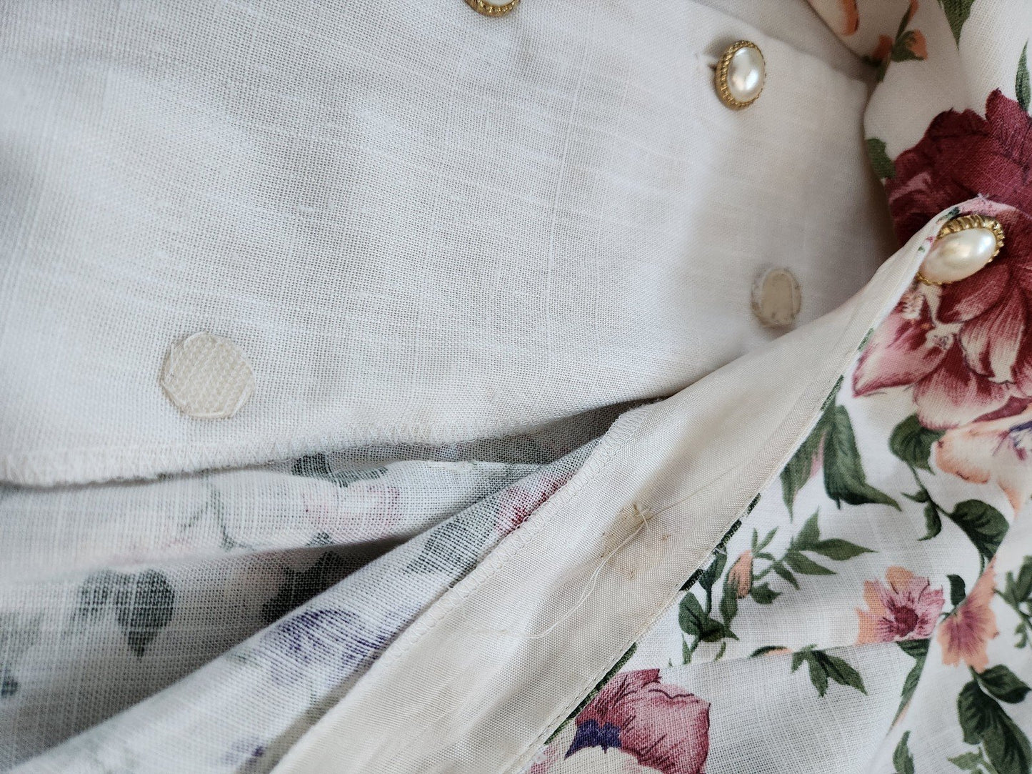 90s White, Pink, and Green Floral Jacket