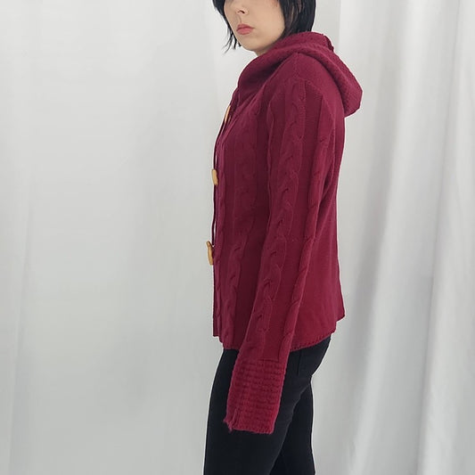 Y2K Deadstock Burgundy Cardigan