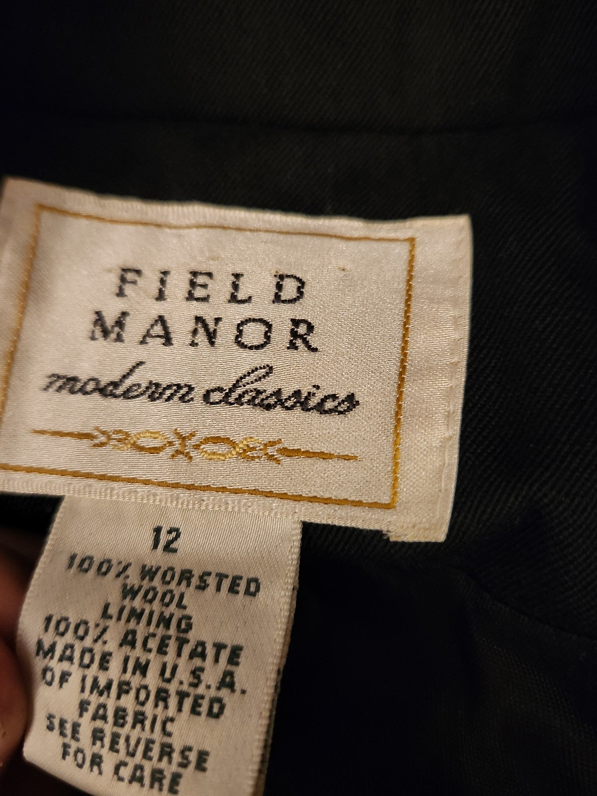 90s Black Worsted Wool Blazer